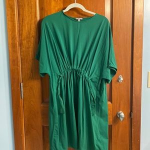 COS green tie dress